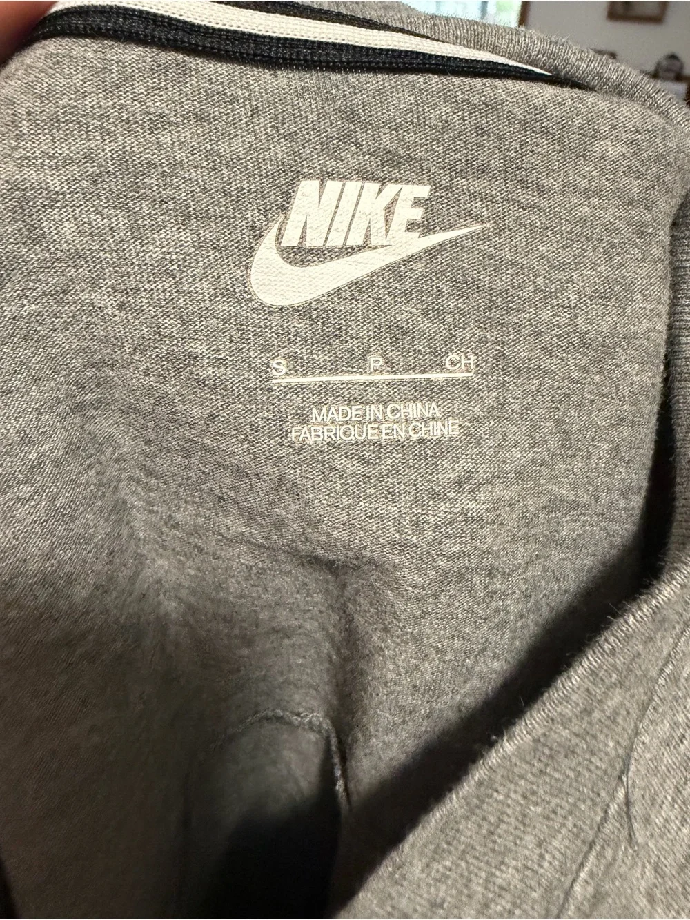 Nike Gray V-Neck 3/4 Sleeve with Swoosh Logo